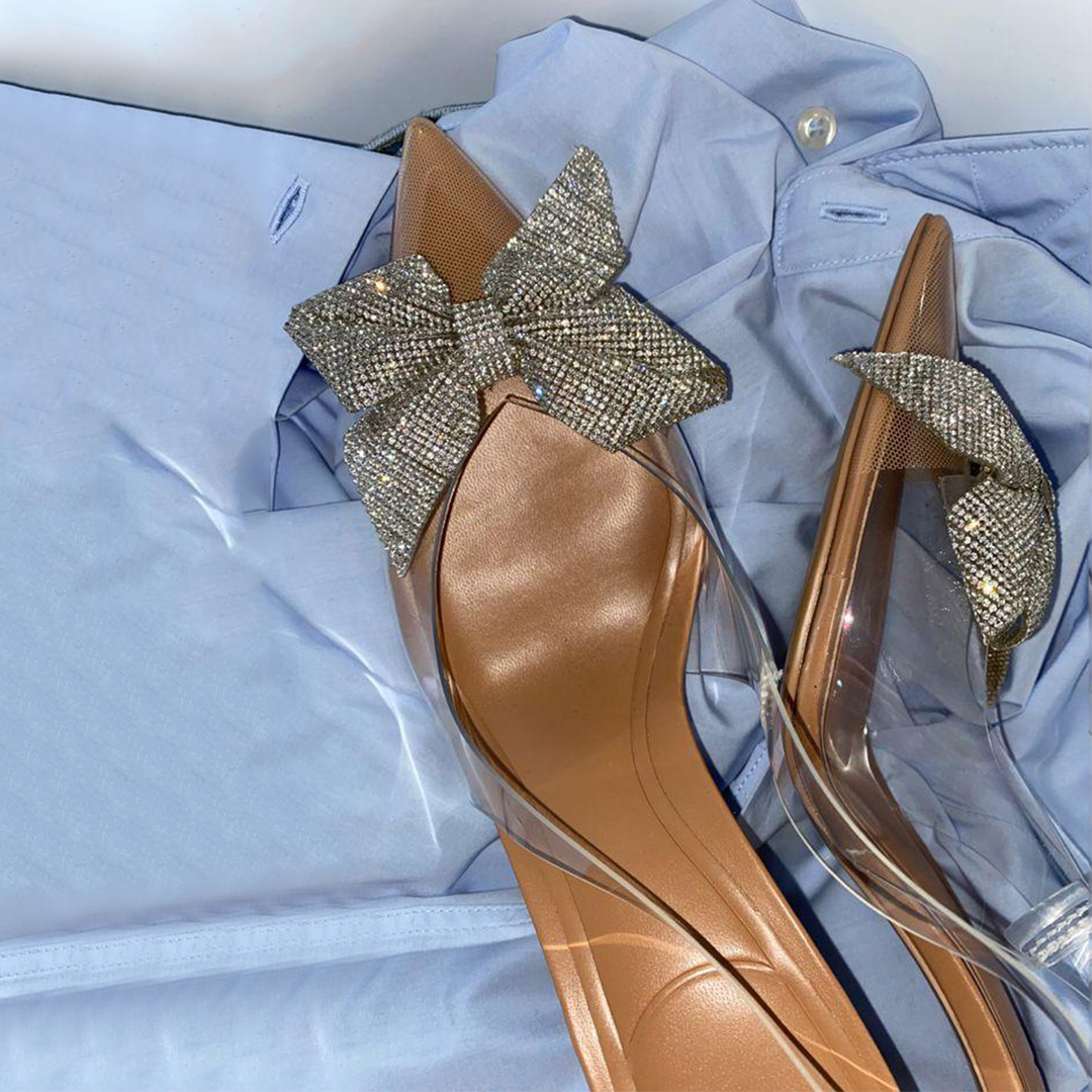 Pointed Toe Stone Studded Flats Sandals